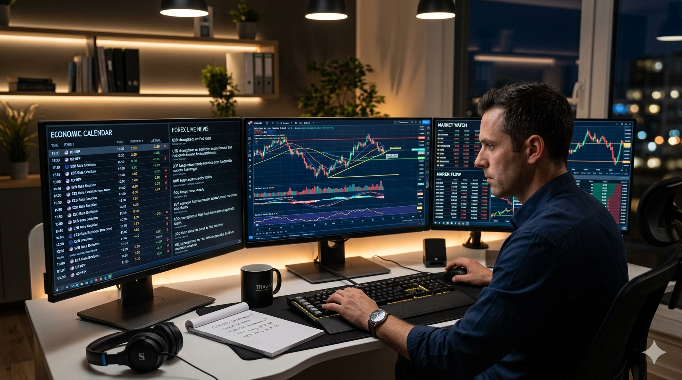 Fundamental analysis in forex trading with charts and economic data