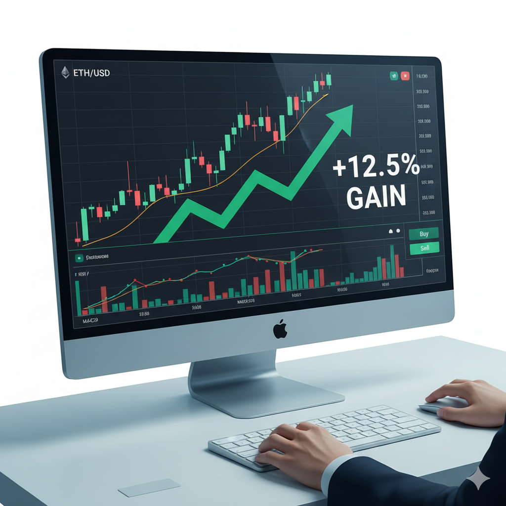 Ethereum trading chart for beginner investors using small capital.
