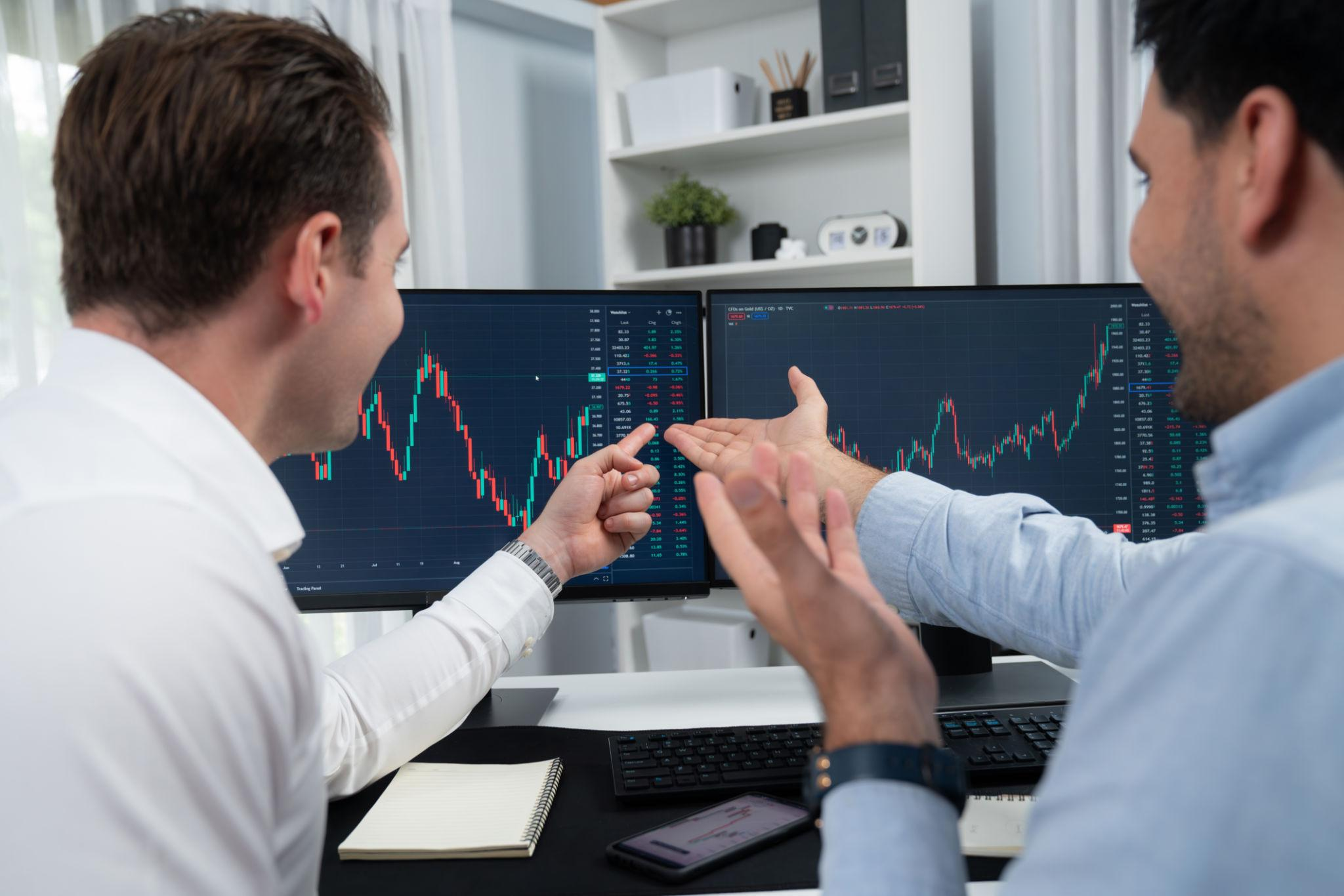 Successful traders focusing on high profit chart investment. Sellable.